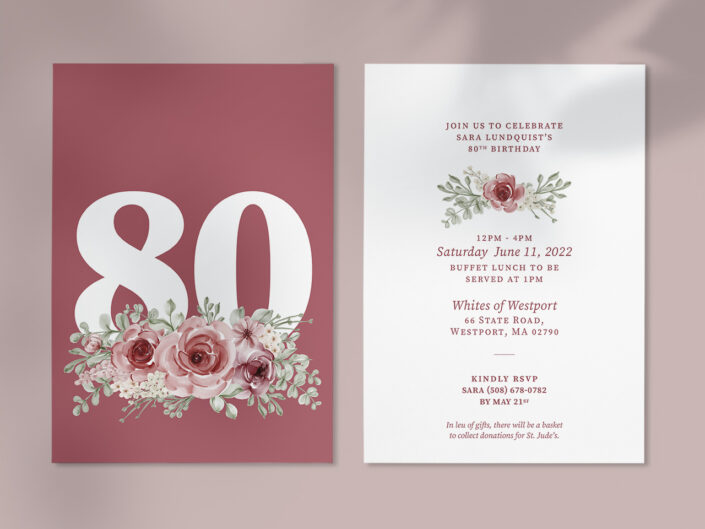 80th Birthday Invitations
